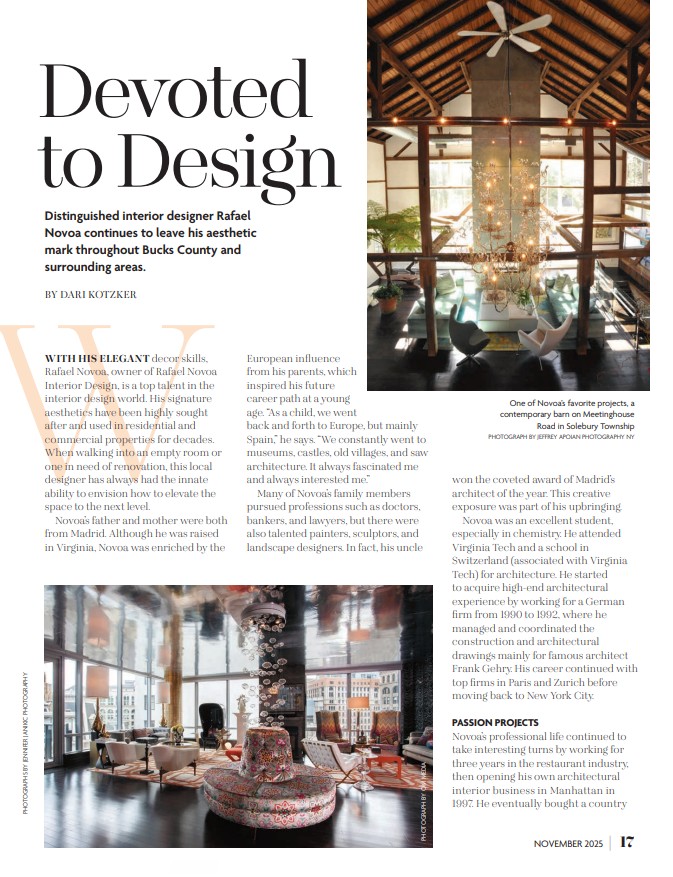 Upper Makefield Magazine November 2025 - Devoted to Design, Rafael Novoa - page 17